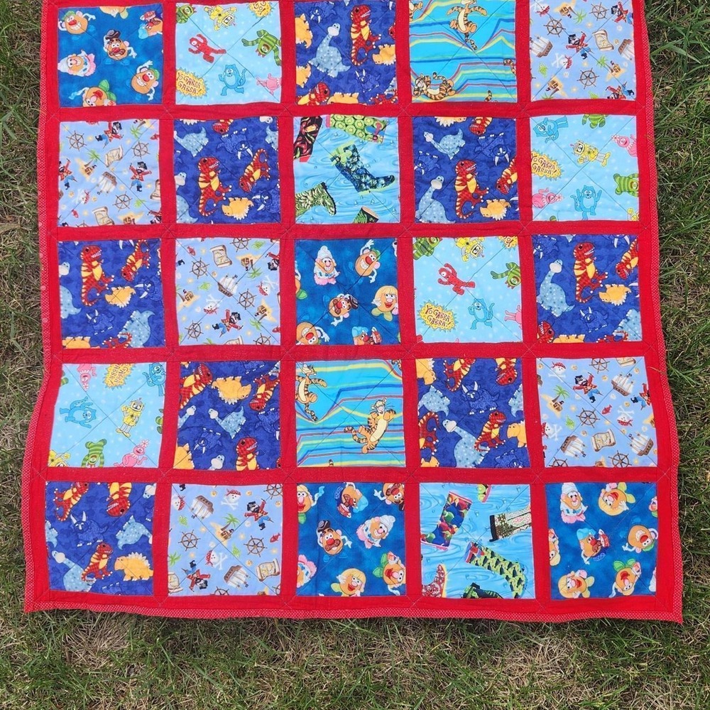 Vintage toy story potato head small bright quilt